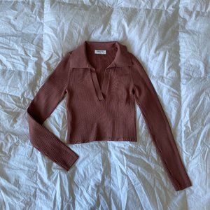 Aritzia Babaton Sculpt Knit Polo Longsleeve